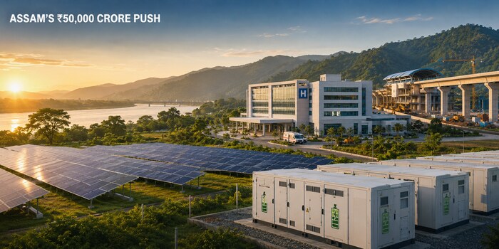 Assam Unveils ₹50,000 Crore Development Push, With Solar and Battery Project at Its Core