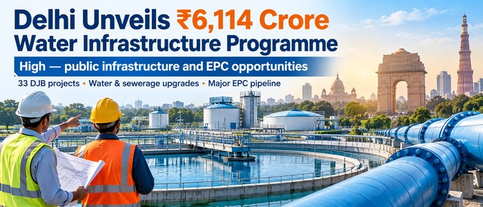 Delhi Unveils ₹6,114 Crore Water Infrastructure Programme, Opening Major EPC Opportunities
