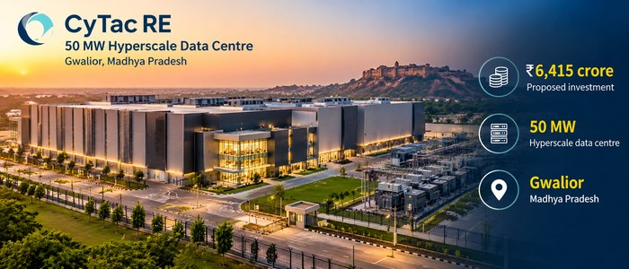 CyTac RE Proposes ₹6,415 Crore Investment for 50 MW Hyperscale Data Centre in Gwalior, Madhya Pradesh